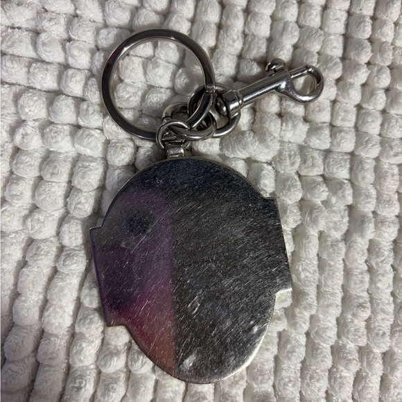 Stella McCartney Silver Tone Metal Face Keychain Bag Charm RARE - Picture 4 of 5